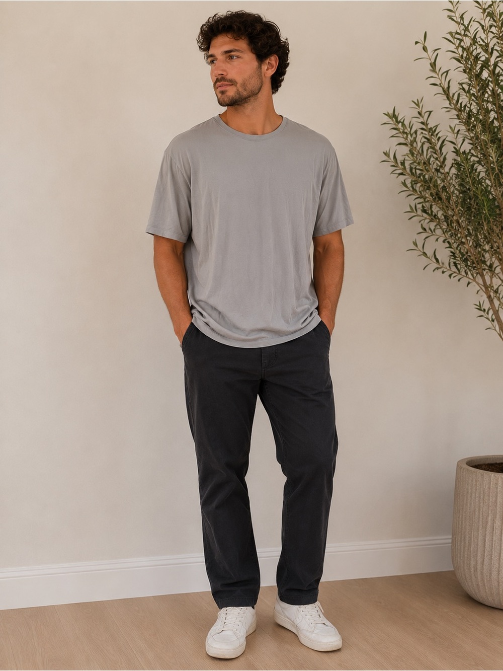 Men's Lightweight Gray Short-Sleeve Tee - Minimal Everyday Essential